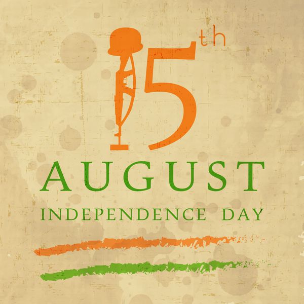 پس زمینه قدیمی برای روز استقلال هند با متن 15 اوت و تصویر عمار جوان جیوتی