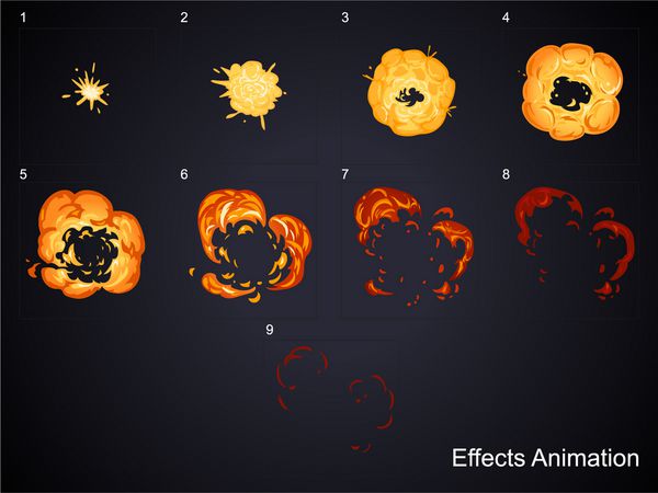انیمیشن افکت انفجار را می توان برای طراحی بازی یا انیمیشن استفاده کرد