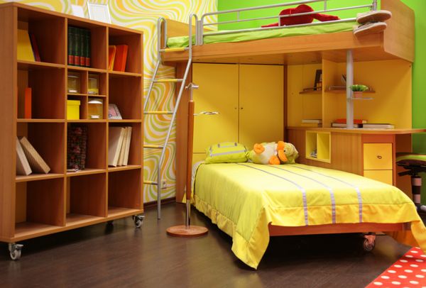 اتاق کودکان با تخت دونفره