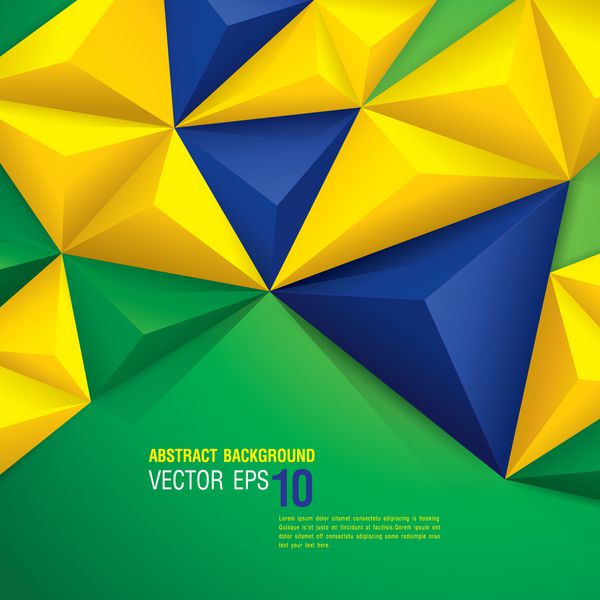 وکتور پس زمینه هندسی در مفهوم پرچم برزیل قابل استفاده در طراحی جلد طراحی کتاب پس زمینه وب سایت جلد سی دی تبلیغات