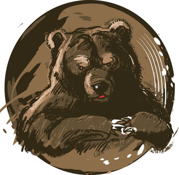 سر یک خرس Hأ و تصویر کشیده شده
