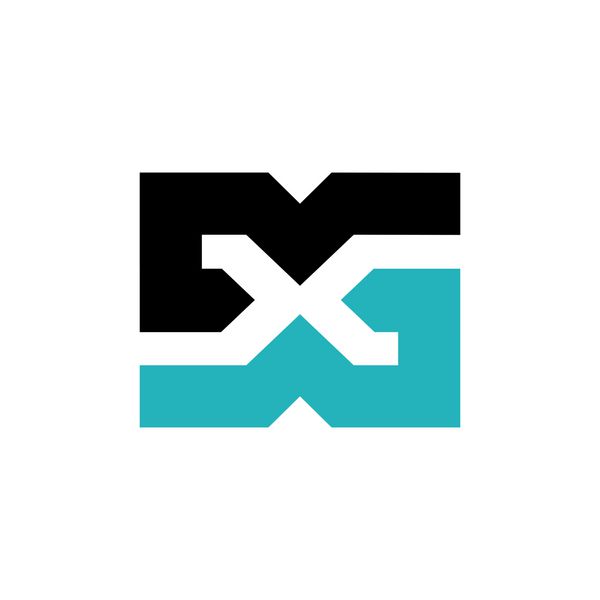 علامت حرف X لوگوی شرکتی با علامت تجاری افراطی جدا شده در پس زمینه سفید