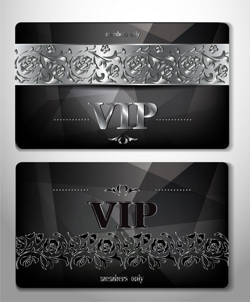 کارت های VIP زیبا با عناصر طرح گل پلاتینیوم