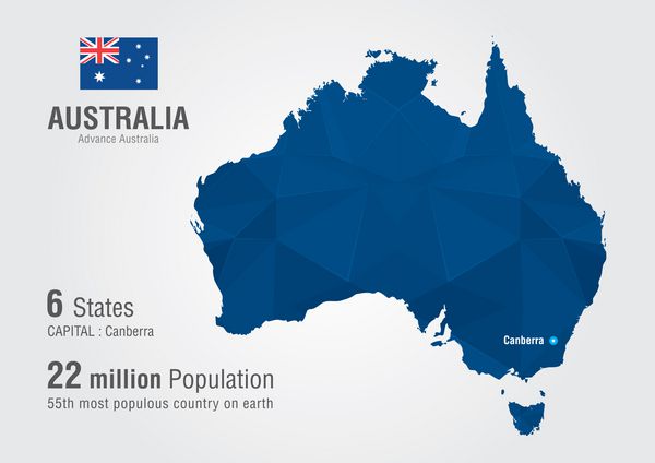 نقشه جهان استرالیا با بافت پیکسل الماس جغرافیای نقشه جهان