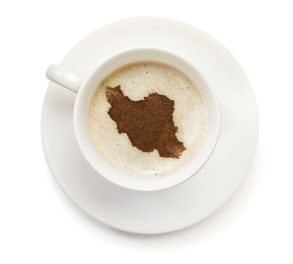 یک فنجان قهوه با فوم و پودر به شکل ایران سریال