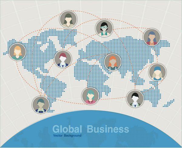 نقشه دنیای کسب و کار را در پس زمینه