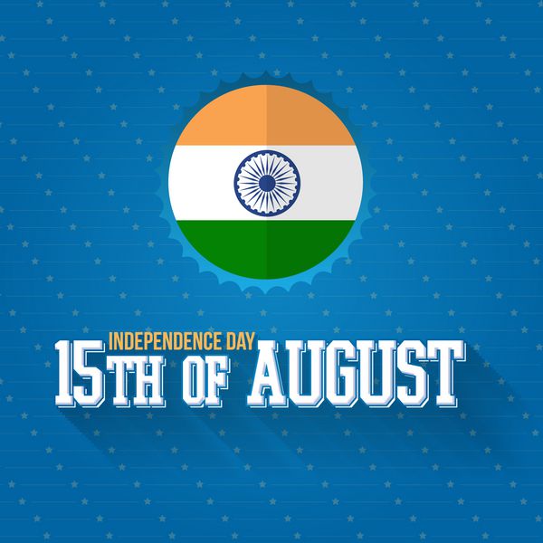 کارت جشن 15 آگوست روز استقلال هند پس‌زمینه الگوی وکتور نشان‌ها