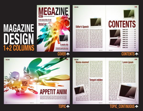 قالب طراحی چیدمان مجله با جلد