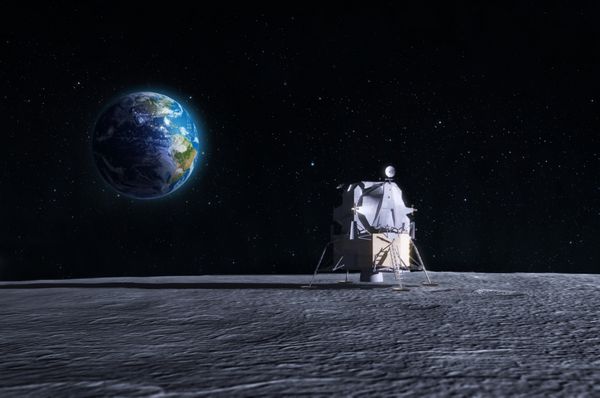 فرودگر ماه - رندر CG از فضاپیمای اصلی ماموریت آپولو