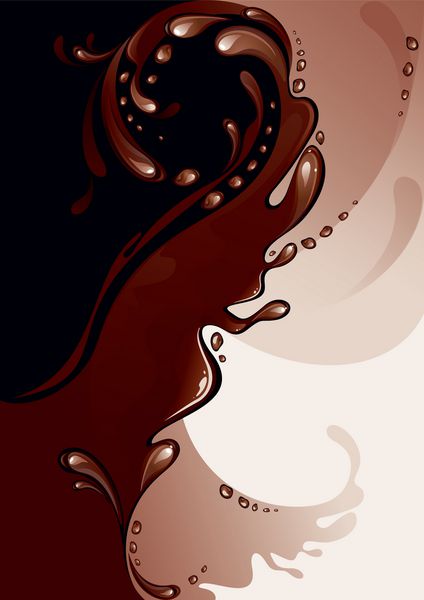 قهوه و شکلات پاشیده شدن وکتور