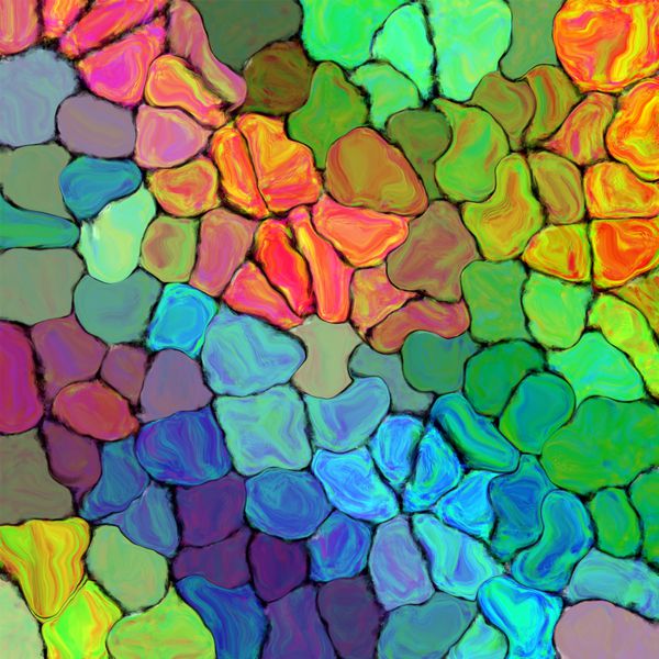 کاشی های رنگارنگ رنگین کمان انتزاعی موزاییک نقاشی پس زمینه الگوی پالت هندسی روی دیوار 5