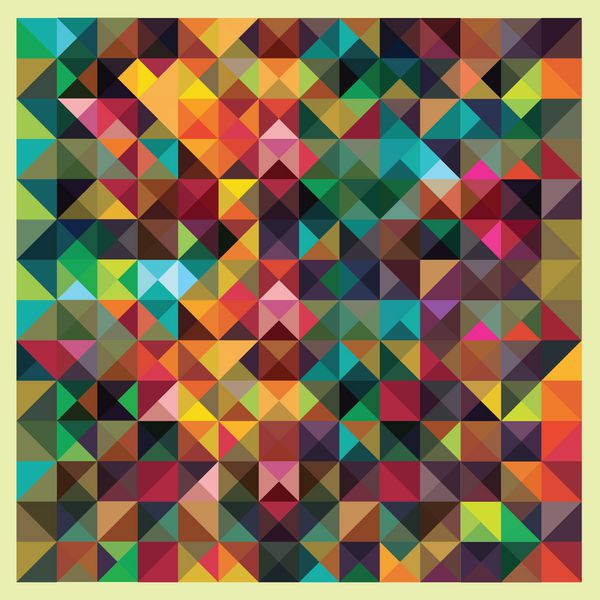 الگوی طراحی موزاییک مدرن انتزاعی مثلث های رنگارنگ