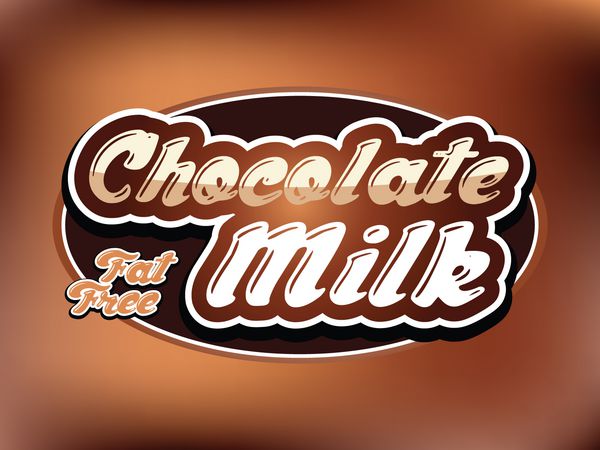 حروف برچسب شیر شکلاتی وکتور