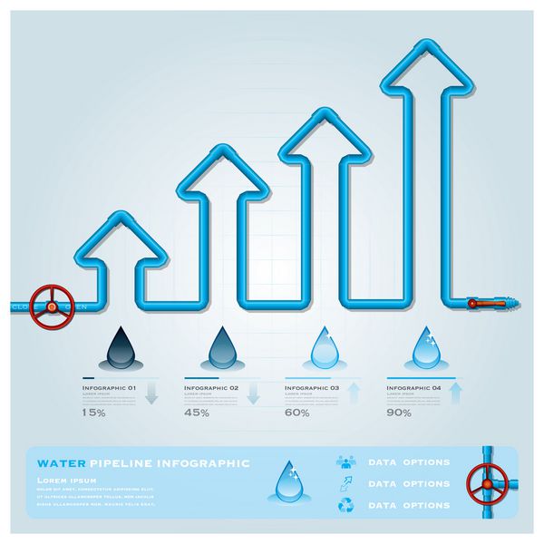 الگوی طراحی اینفوگرافیک تجاری خط لوله آب