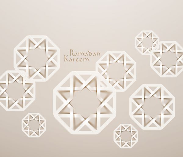وکتور گرافیک کاغذ مسلمان سه بعدی ترجمه رمضان کریم - سخاوتمندی شما را در ماه مبارک برکت دهد
