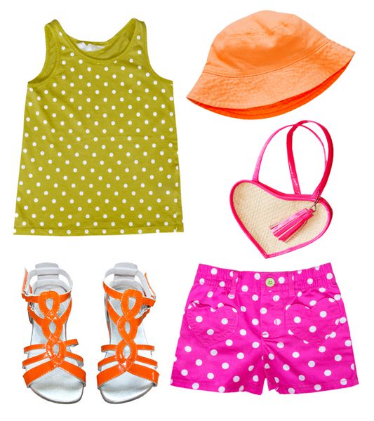 کلاژ لباس دختر کوچولو لباس های مد روشن تابستانی کودک