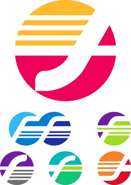 طراحی قالب وکتور لوگو F مجموعه آیکون حروف شما می توانید در تجارت ترافیک حمل و نقل و مفهوم ارتباط از الگو استفاده کنید