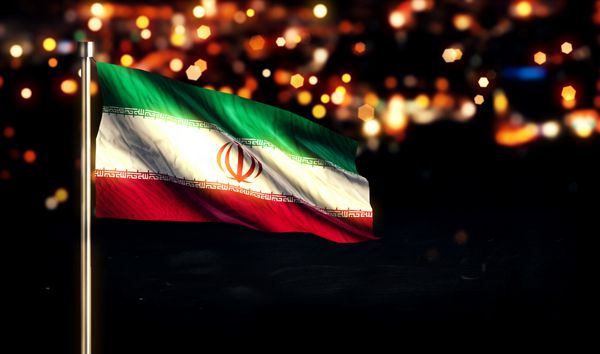 پس زمینه سه بعدی بوکه شب نور شهر پرچم ملی ایران