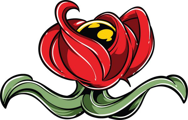 وکتور خالکوبی گل قرمز