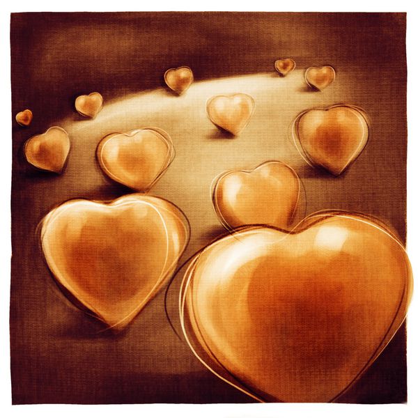 نمادهای قلب ناپدید شدن در فاصله نقاشی آزاد هنری