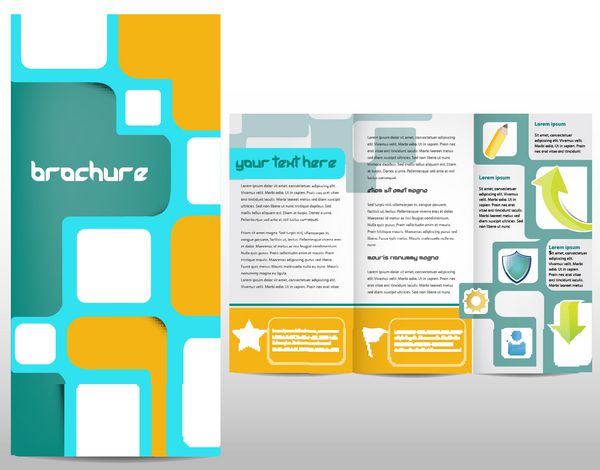 قالب بروشور تجاری با صفحات داخلی برای سند انتشار و ارائه