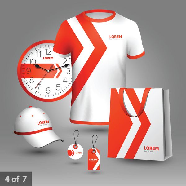 طراحی سوغاتی تبلیغاتی برای شرکت با فلش قرمز عناصر لوازم التحریر