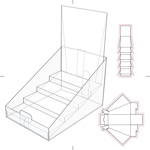 استند مقوایی نمایش و تبلیغات محصول با طرح بلوپرینت