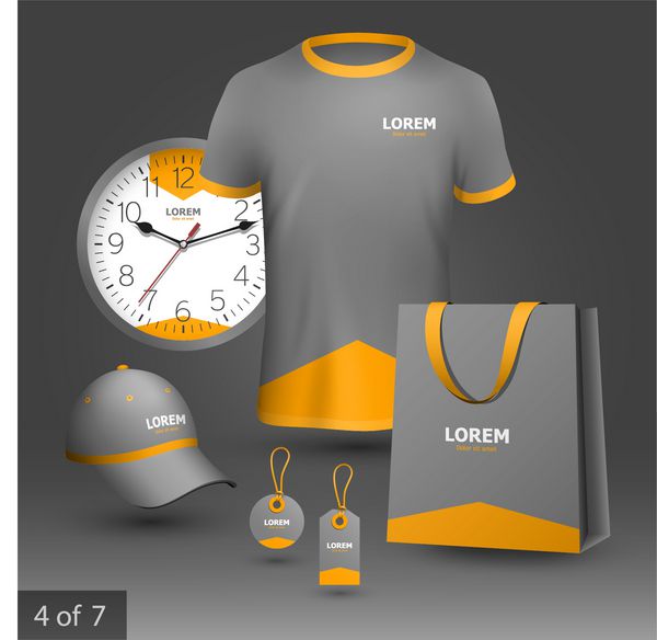 طرح سوغاتی تبلیغاتی خاکستری برای شرکت با پیکان نارنجی عناصر لوازم التحریر