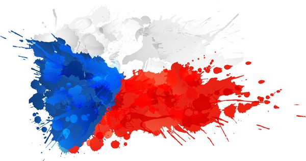 پرچم جمهوری چک ساخته شده از چلپ چلوپ های رنگارنگ