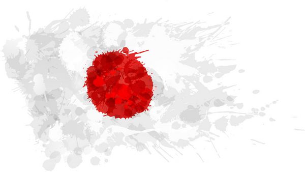 پرچم ژاپن ساخته شده از چلپ چلوپ های رنگارنگ