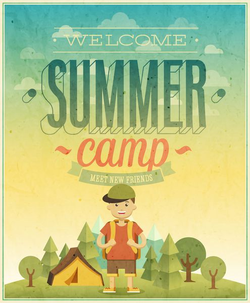 پوستر اردوی تابستانی وکتور