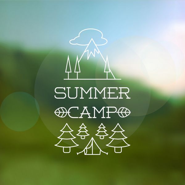 کمپ تابستانی با موضوع تعطیلات تابستانی و سفر با تصویر پس زمینه مشخص شده است