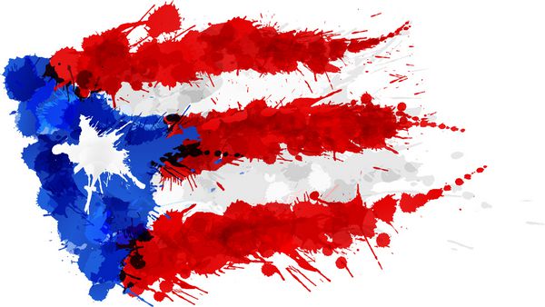 پرچم پورتوریکو ساخته شده از چلپ چلوپ های رنگارنگ