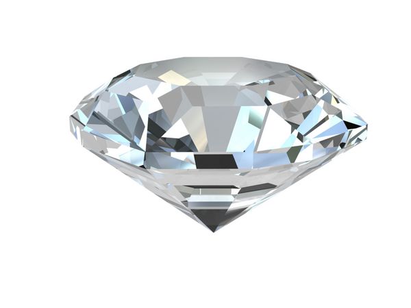 الماس جدا شده در پس زمینه سفید رندر سه بعدی با وضوح بالا