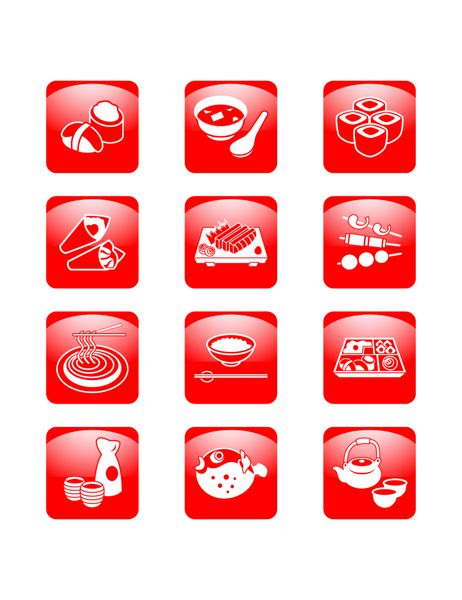 نمادهای سوشی بار یا رستوران ژاپنی سری ASCENT