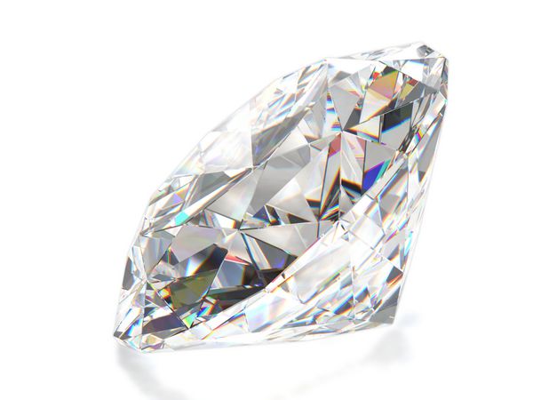 الماس جدا شده در پس زمینه سفید رندر سه بعدی
