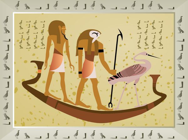 پاپیروس با عناصر تاریخ باستان مصر