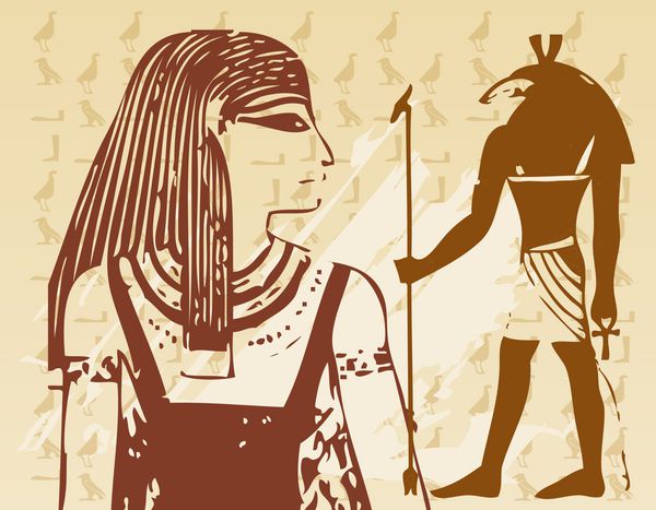 پاپیروس با عناصر تاریخ باستان مصر