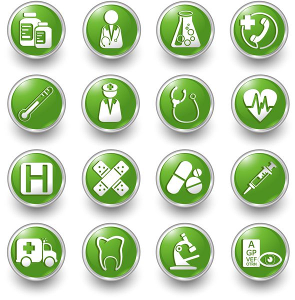 دکمه های سبز پزشکی