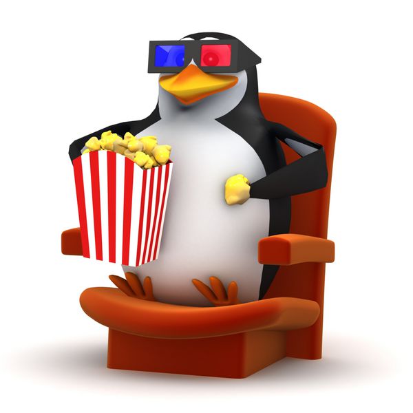 پنگوئن پاپ کورن را در سینمای سه بعدی دوست دارد