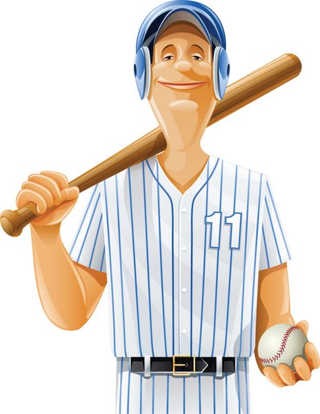 بازیکن بیسبال با چوب