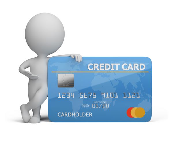 افراد کوچک سه بعدی با کارت اعتباری