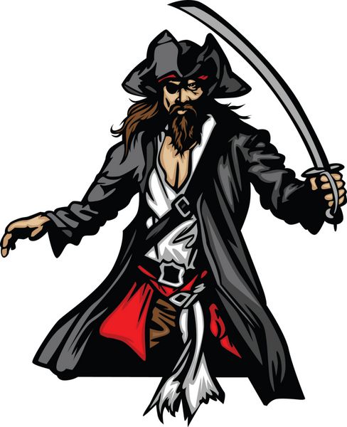 طلسم دزدان دریایی ایستاده با شمشیر و کلاه