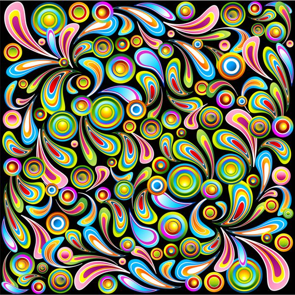الگوی قطره های رنگارنگ Psichedelico Astratto-Abstract طراحی کنید