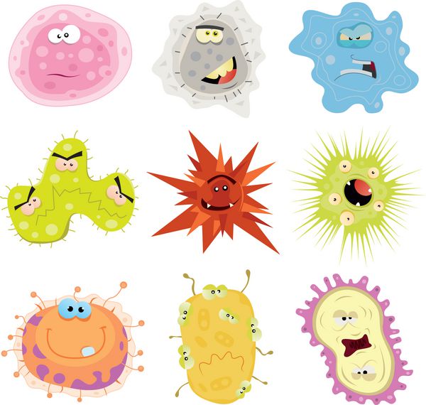 میکروب ها ویروس ها و میکروب های کارتونی