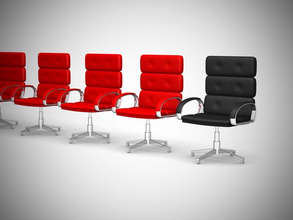 مفهوم صندلی اداری جدا شده در پس زمینه سفید - 3D