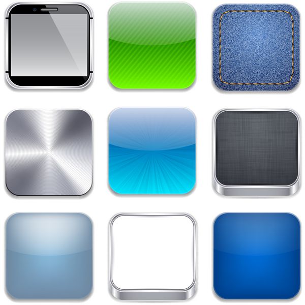 نمادهای قالب برنامه مدرن مربعی شکل