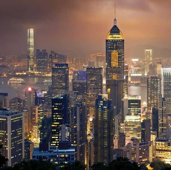 نمای شب به هنگ کنگ و کولون