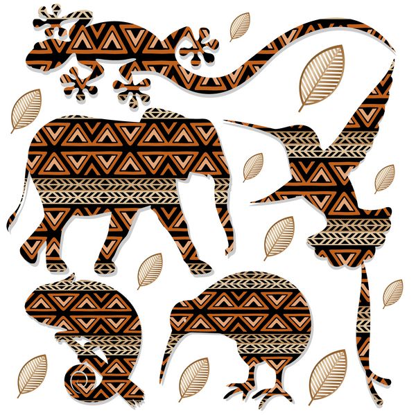 Animali selvaggi Arte Tribale-Ethnic Tribal Art حیوانات وحشی