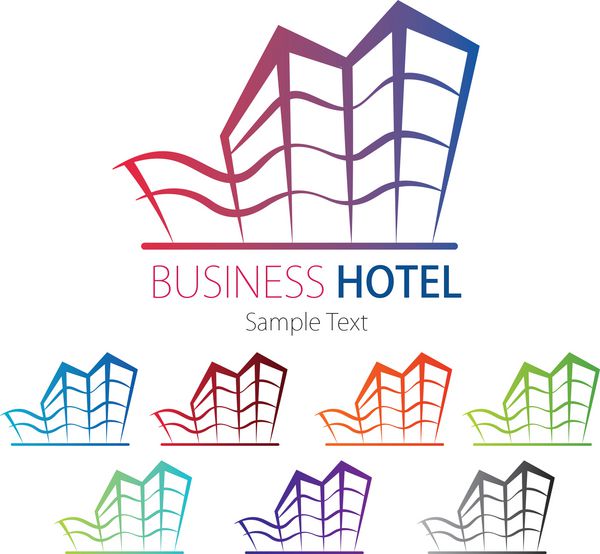 طراحی لوگوی شرکت کسب و کار وکتور هتل اقامتگاه ساختمان